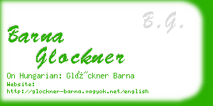 barna glockner business card